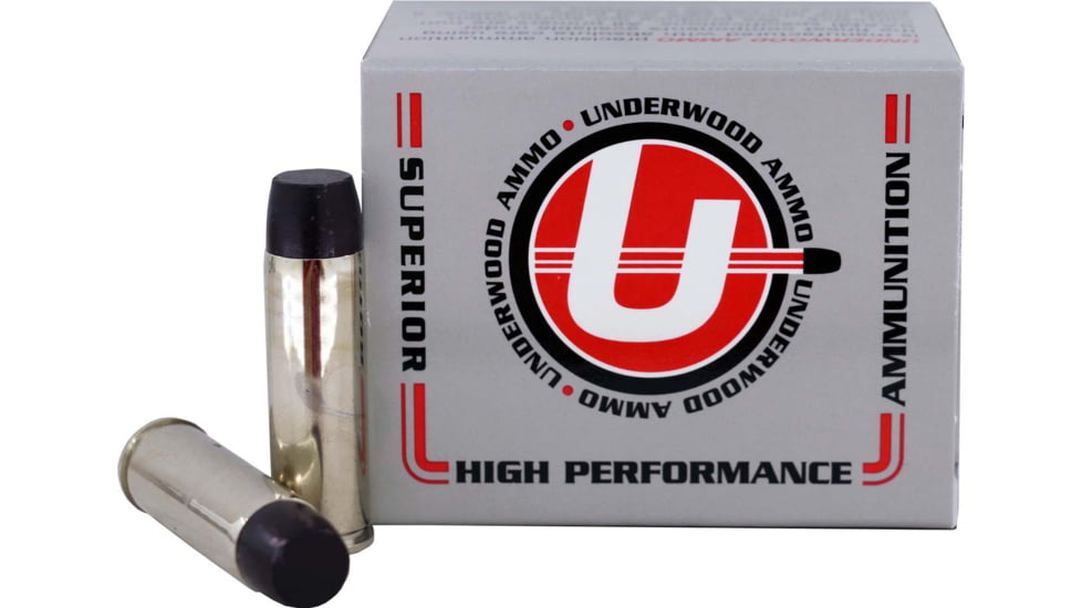 Underwood Ammo .500 S&amp;W Magnum 500 Grain Coated Hard Cast Nickel Plated Brass Cased Pistol Ammo, 20 Rounds, 744