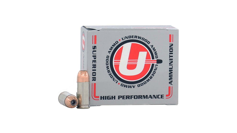 Underwood Ammo 9mm Luger +P 124 Grain Bonded Jacketed Hollow Point Nickel Plated Brass Cased Pistol Ammo, 20 Rounds, 137