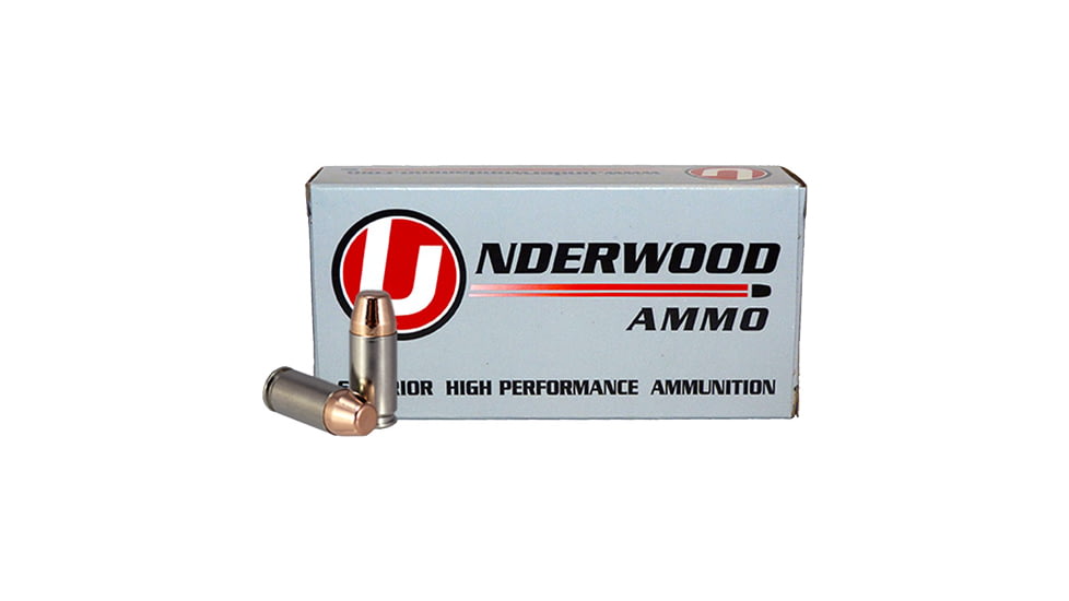 Underwood Ammo 9mm Luger +P 124 Grain Full Metal Jacket Nickel Plated Brass Cased Pistol Ammo, 50 Rounds, 136