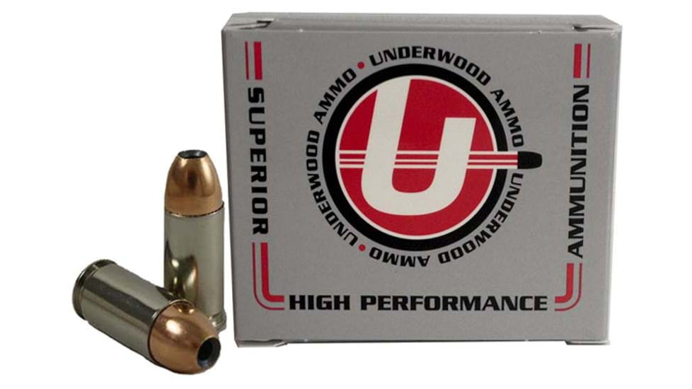 Underwood Ammo 9mm Luger +P 115 Grain Jacketed Hollow Point Nickel Plated Brass Cased Pistol Ammo, 20 Rounds, 130