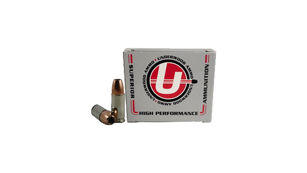 Underwood Ammo 9mm Luger +P+ 124 Grain Bonded Jacketed Hollow Point Nickel Plated Brass Cased Pistol Ammo, 20 Rounds, 132