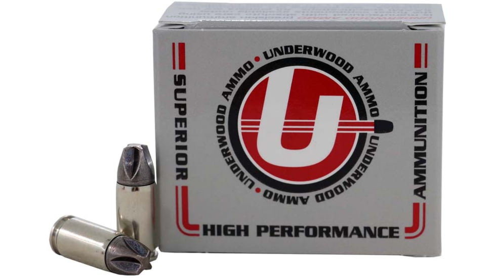Underwood Ammo 9mm Luger +P 90 Grain Xtreme Defender Solid Monolithic Nickel Plated Brass Cased Pistol Ammo, Platinum Edition, 20 Rounds, 876