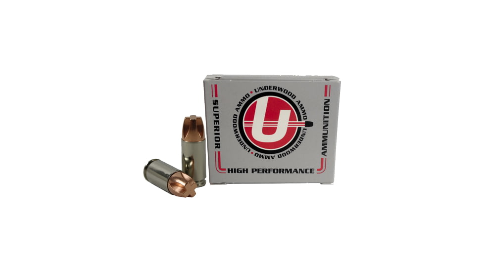 Underwood Ammo 9mm Luger +P 115 Grain Solid Monolithic Nickel Plated Brass Cased Pistol Ammo, 20 Rounds, 822