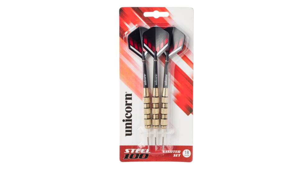 Unicorn Steel 100 Dart Set, Black/Gold, D71807