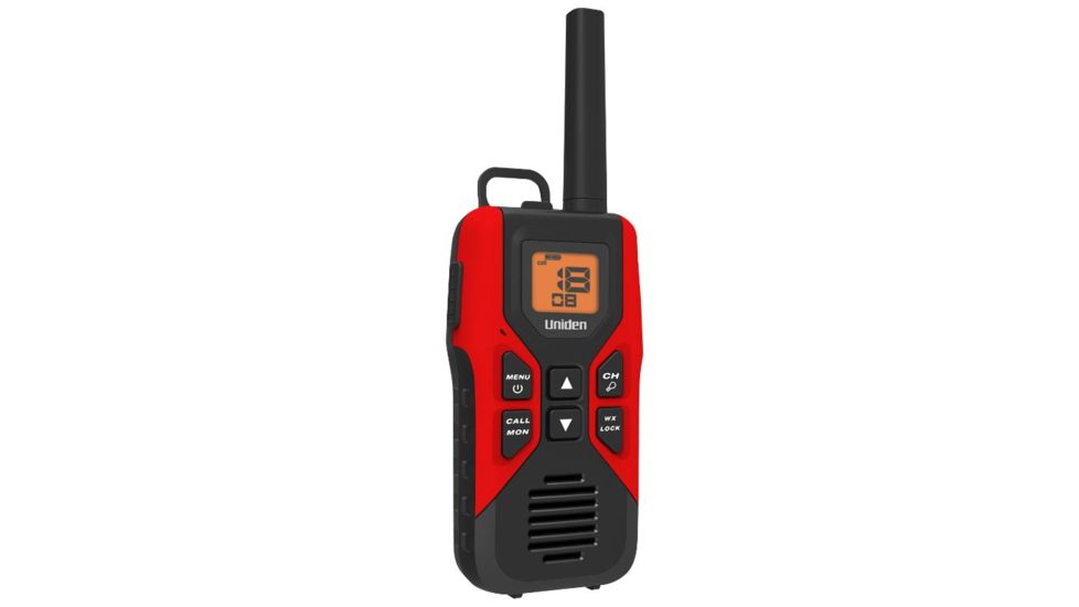 Uniden 30-Mile GMRS/FRS Radio - 2 Radios, Micro USB, Charge Cradle, headset jack, Red/Black GMR3055-2CK