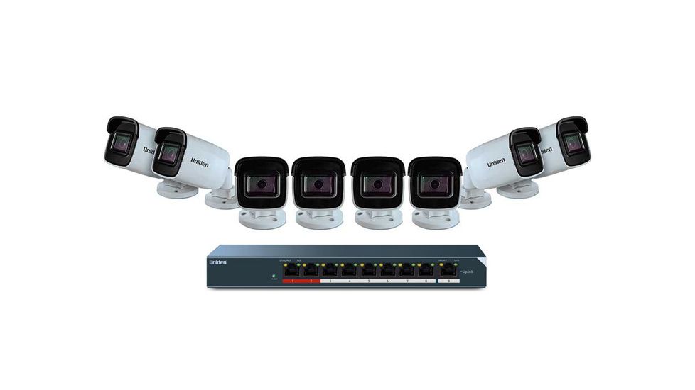 Uniden 8 Outdoor Camera Security Cloud System, White/Black, UC8800