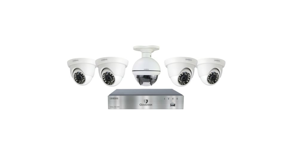 Uniden G7805D2 8 Channel Surveillance System x 4 Camera 1080p + PTZ Camera, White G7805D2