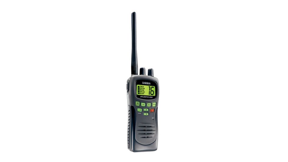 Uniden Handheld Two-Way VHF Marine Radio, Black/Charcoal, 12 hr. Battery Life Atlantis 250-BK