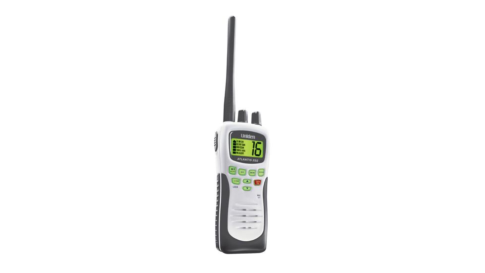 Uniden Handheld Two-Way VHF Marine Radio, Gray/White, 12 hr. Battery Life Atlantis 250G
