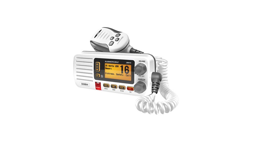 Uniden Oceanus D Submersible Class D DSC Marine Radio, White, VHF, 1Watt/25Watts, 7in. W x 3in. H x 6in. D UM415