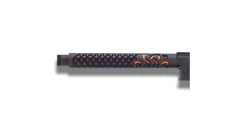 Unique-ARs Celtic AR-15 Handguard, Cerakote Armor Black/Anodize Black, 12in, celtic12