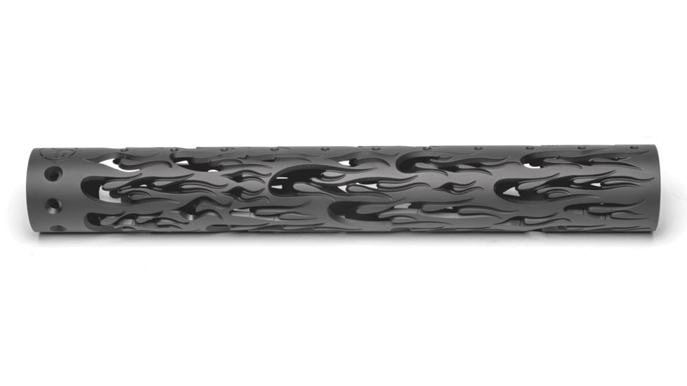 Unique-ARs Flames AR-15 Handguard, Cerakote Armor Black/Anodize Black, 7in, flame7