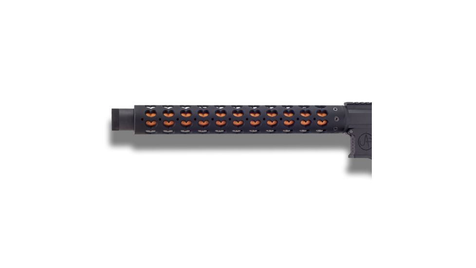 Unique-ARs Hearts AR-15 Handguard, Cerakote Armor Black/Anodize Black, 7in, hearts7