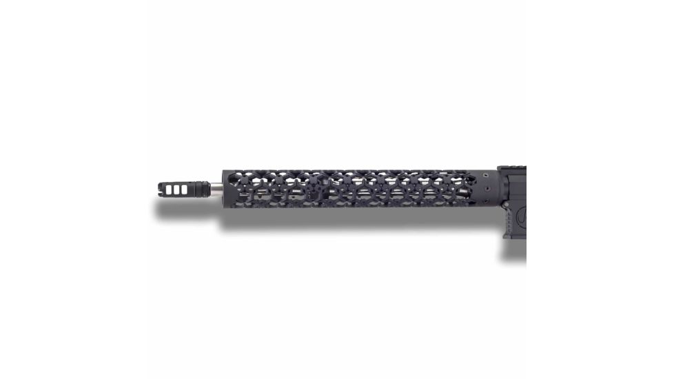Unique-ARs Hex Hazard Handguard with Dolos Locking Ring, Cerakote Armor Black, 15 in doloshexhazard15