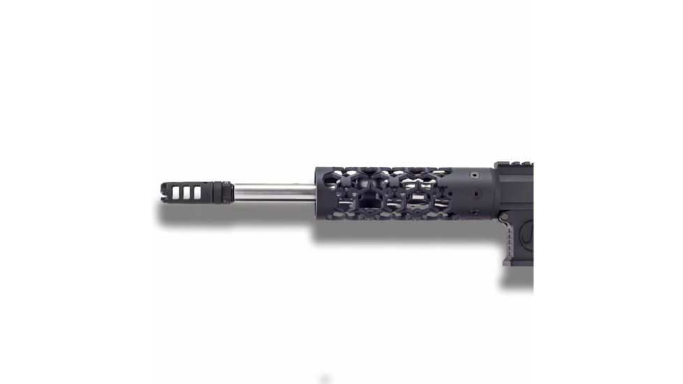 Unique-ARs Hex Hazard Handguard with Dolos Locking Ring, Cerakote Armor Black, 7 in doloshexhazard7