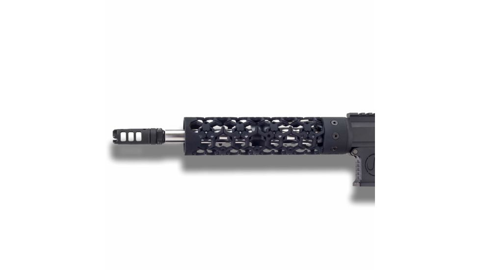 Unique-ARs Hex Hazard Handguard with Dolos Locking Ring, Cerakote Armor Black, 9 in doloshexhazard9