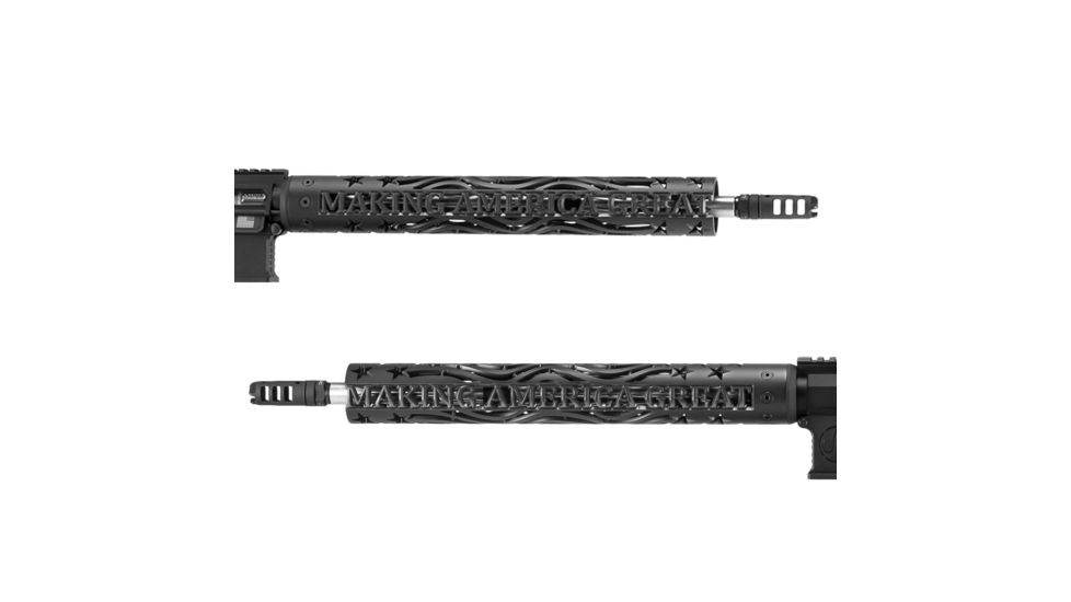 Unique-ARs Making America Great 15, Cerakote Armor Black, 15 inch handguard, rifle length gas tube, spiked e, mag15