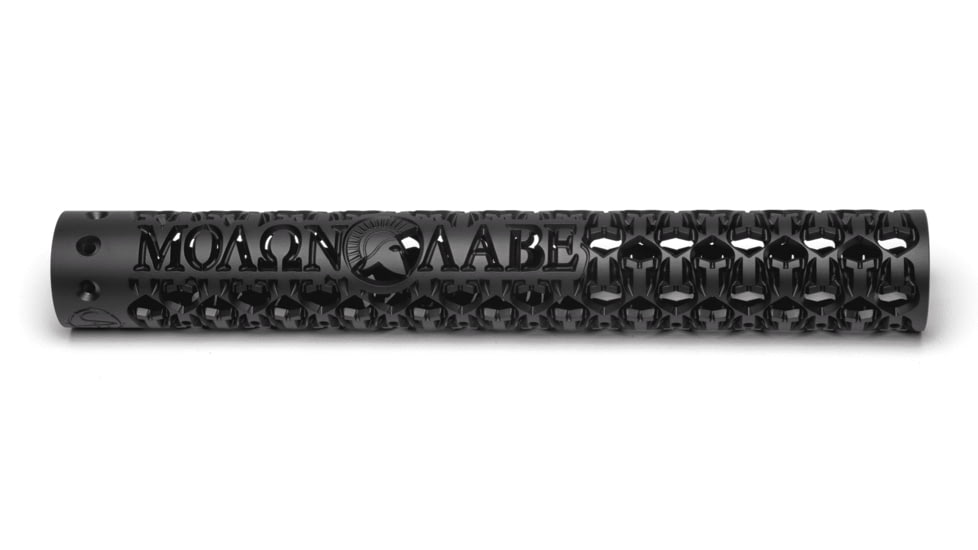 Unique-ARs Molon Labe Handguard, AR-15, 9 inch, Cerakote Armor Black/Anodize Black, molon9