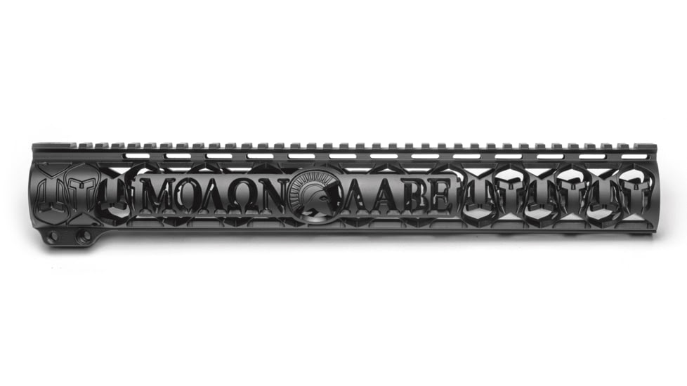 Unique-ARs Slim Molon Labe AR-15 Handguard, Cerakote Armor Black/Anodize Black, 9in, slimmolon9