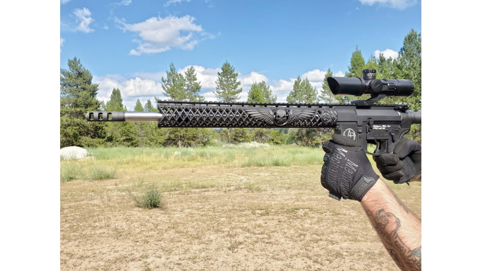 Unique-ARs Slim Wicked Wings Handguard, AR-15, 15 inch, Cerakote Armor Black, slimwicked15