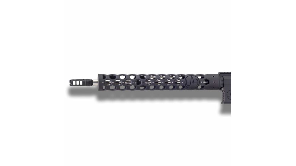 Unique-ARs UAR Hex Handguard with Dolos Locking Ring, Cerakote Armor Black, 15 in dolosuarhex15