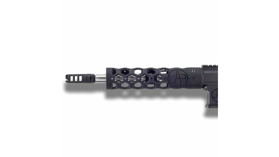Unique-ARs UAR Hex Handguard with Dolos Locking Ring, Cerakote Armor Black, 9 in dolosuarhex9