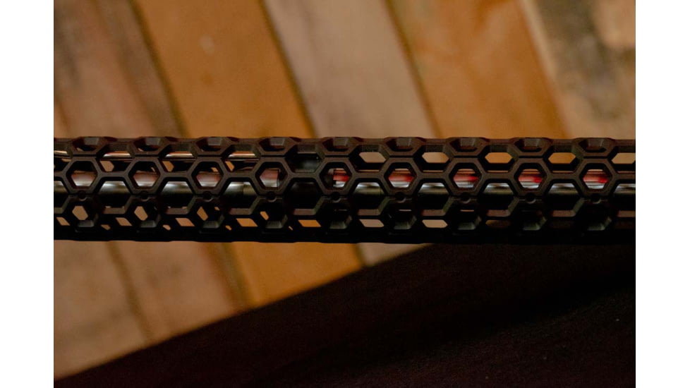 Unique-ARs Ultra-Light Hex AR-15 Handguard, Cerakote Armor Black/Anodize Black, 7in, smhex7