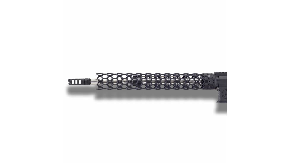 Unique-ARs Ultra-Light Hex Handguard with Dolos Locking Ring, Cerakote Armor Black, 15 in dolossmhex15