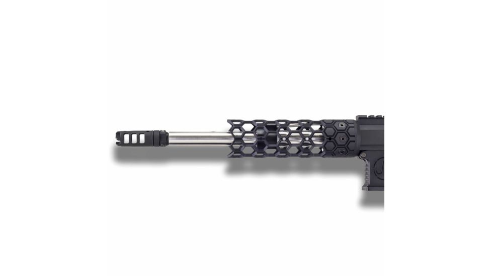 Unique-ARs Ultra-Light Hex Handguard with Dolos Locking Ring, Cerakote Armor Black, 7 in dolossmhex7