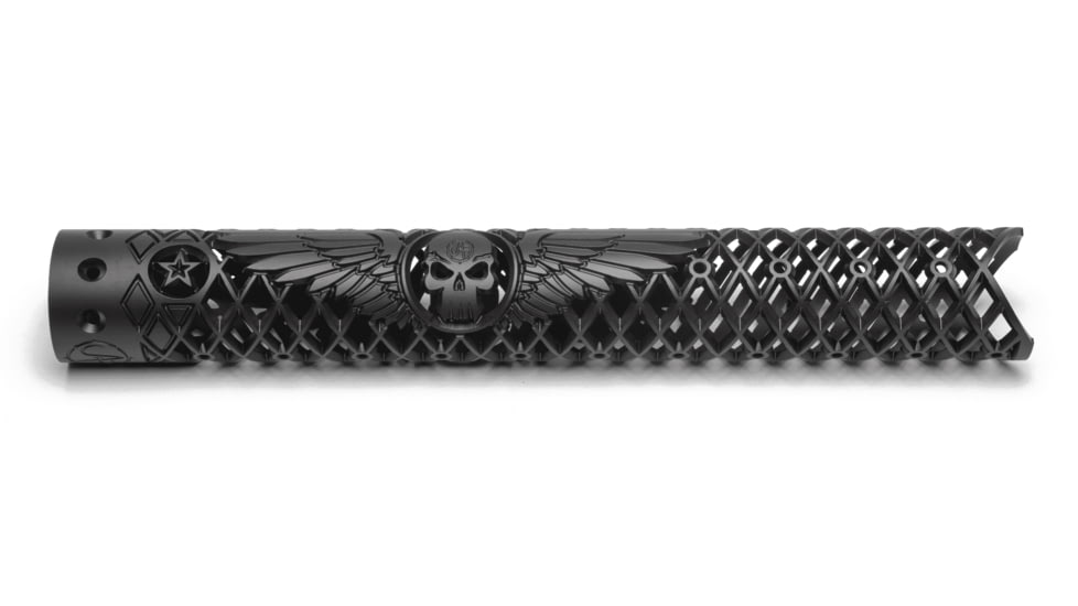 Unique-ARs Wicked Wings Handguard, AR-15, 9 inch, Cerakote Armor Black/Anodize Black, wicked9