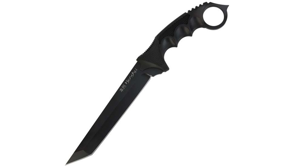 United Cutlery Honshu Ring Fighter,12.125in Black Tanto Plain,Black Handle UC3073