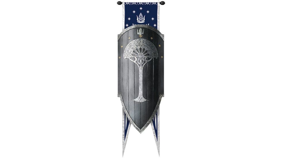 United Cutlery LOTR Second Age Gondorian War Shield w/Flag UC2940