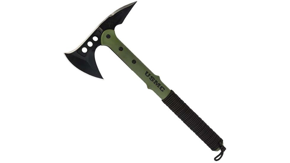 United Cutlery M48 USMC Tactical Tomahawk,3.875in,Black Head w/Sheath,Cord Handle UC3094