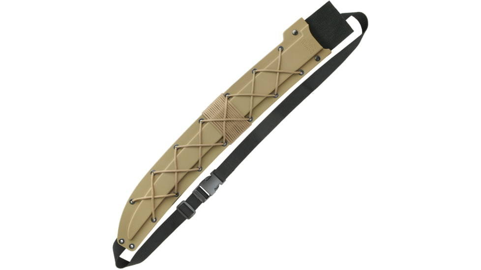 United Cutlery Ronin to Sword Khaki, 26.5in Overall, 17in Black Stonewash SS Blade, Tan Cord Wrapped Faux Rayskin Handle, Tan Nylon Sheath, Black, UC3272