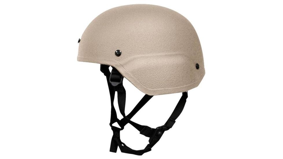 United Shield ACH Ballistic Helmet Level IIIA LE Style Mid Cut w/ 4pt Harness System, Tan, XL ACH-MICH LE - MID CUT-TN-XL