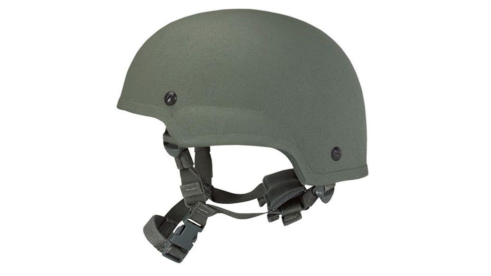 United Shield ACH Ballistic Helmet Level IIIA Military Style Mid Cut w/ 4pt Harness System, OD Green, Medium ACH-MICH MIL- MID CUT-OD-MD