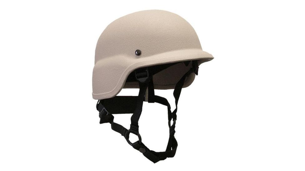 United Shield PST SC650 Ballistic Helmet Level IIIA w/ 4pt Harness System, Tan, Medium. PST SC650-IIIA-TN-MD