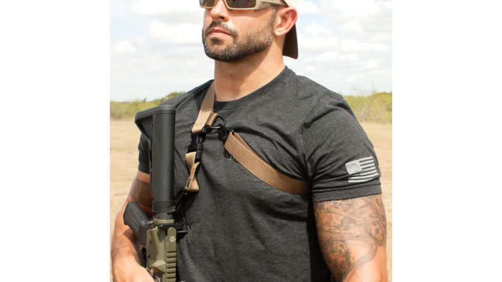 United States Tactical C1 2-to-1 Point 1.25in Tactical Sling, QD, Coyote, One Size, UST-SLC00102QD