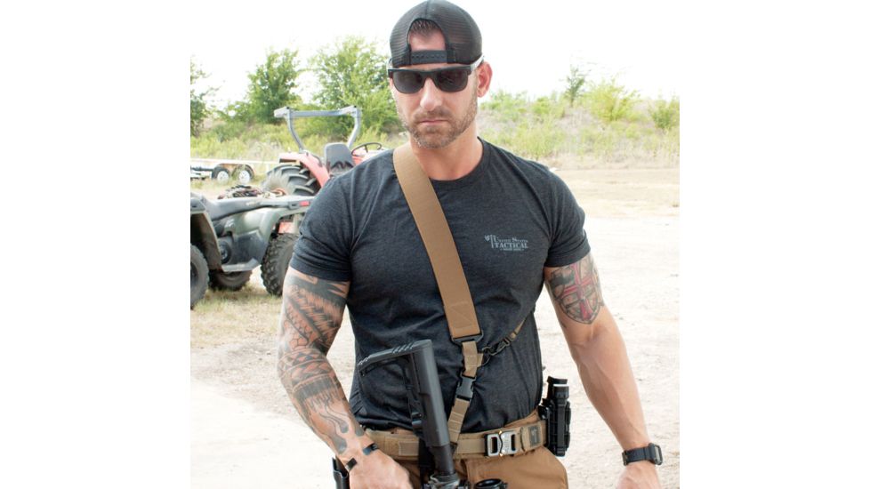 United States Tactical C2 2-to-1 Point 2in Tactical Sling, QD, Coyote, One Size, UST-SLC00202QD