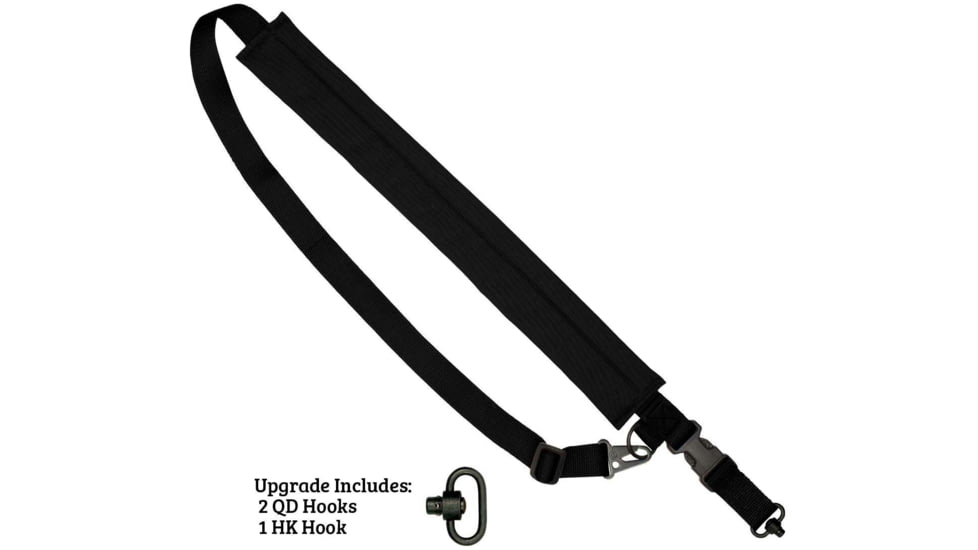 United States Tactical C5 - 2-to-1 Point Padded Tactical Sling, 1.25in, HK Hook, Black, UST-SLC00501QH