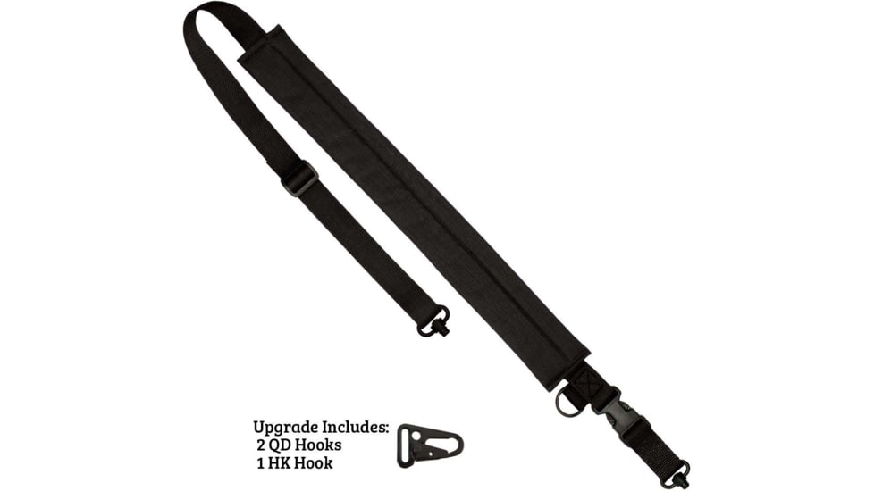 United States Tactical C5 - 2-to-1 Point Padded Tactical Sling, 1.25in, HK Hook, Black, UST-SLC00501QH