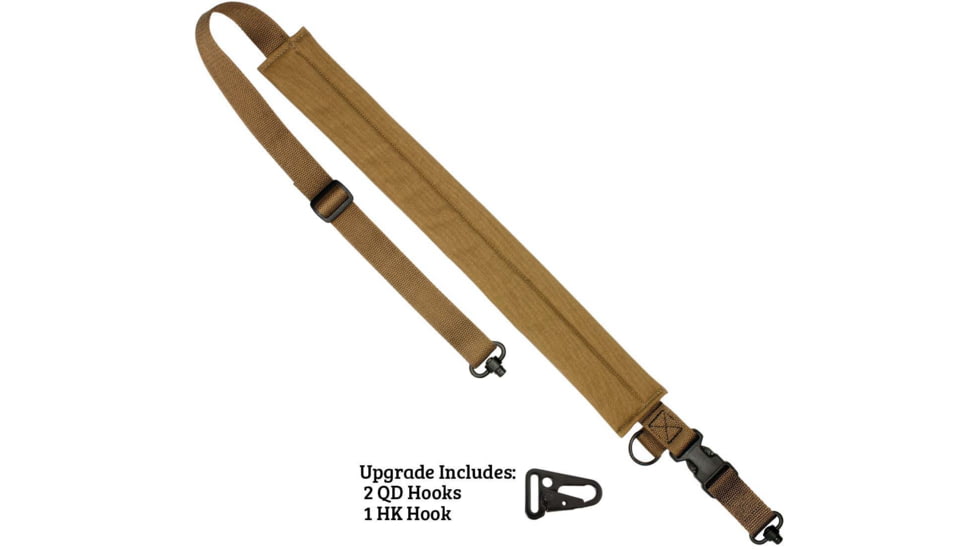 United States Tactical C5 - 2-to-1 Point Padded Tactical Sling, 1.25in, HK Hook, Coyote, UST-SLC00502QH
