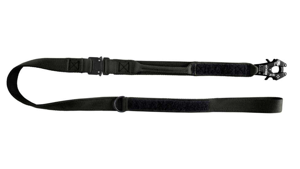 United States Tactical Two-Piece Leash, COBRA Buckle and Frog Clamp, Black, UST-K9L00101CF