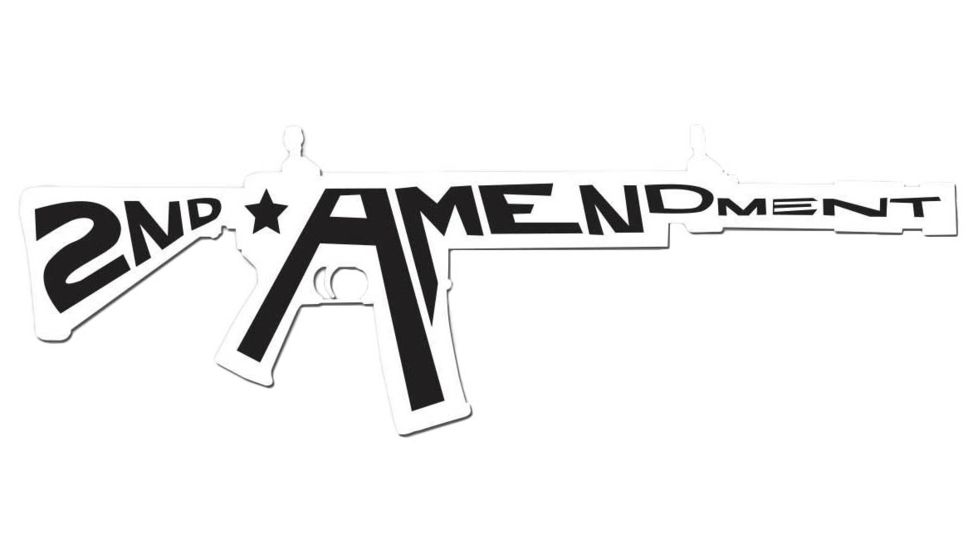 United States Tactical Sticker - 2nd Amendment, Black on White, BS-778