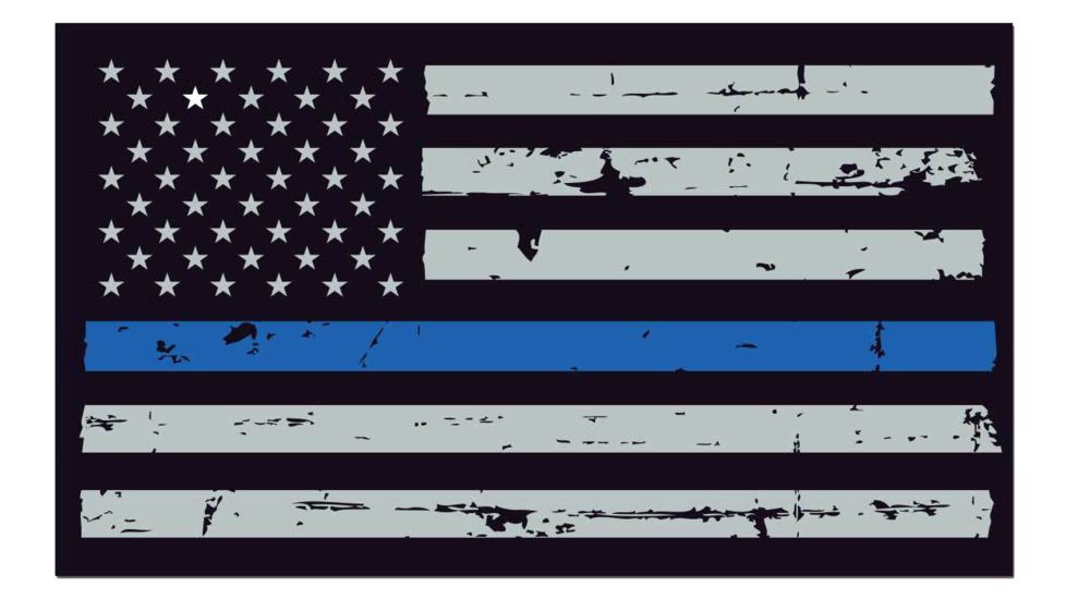 United States Tactical Sticker - Thin Blue Line Flag, BS-765