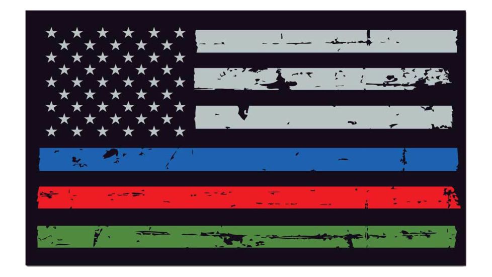 United States Tactical Sticker - USA Flag - RBG Line, BS-771