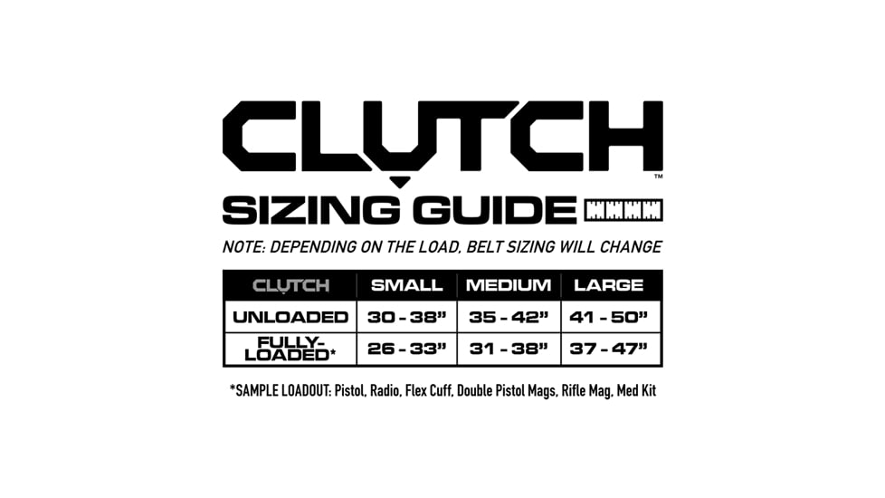 Unity Tactical Clutch Belt, Gray, Medium CL-BLT-G-M