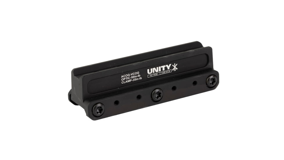 Unity Tactical FAST COG Series Mount,  2.05" Optical Height, ACOG/VCOG Footprints, Anodized Finish, Black, FST-COGB