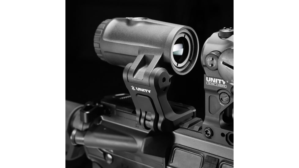 Unity Tactical FAST FTC 4X Magnifier, 5.5 mm Exit Pupil, 2.6in Eye Relief, 2.26" Optical Height, FAST QD Lever, Matte Finish, Black, FST-M4B