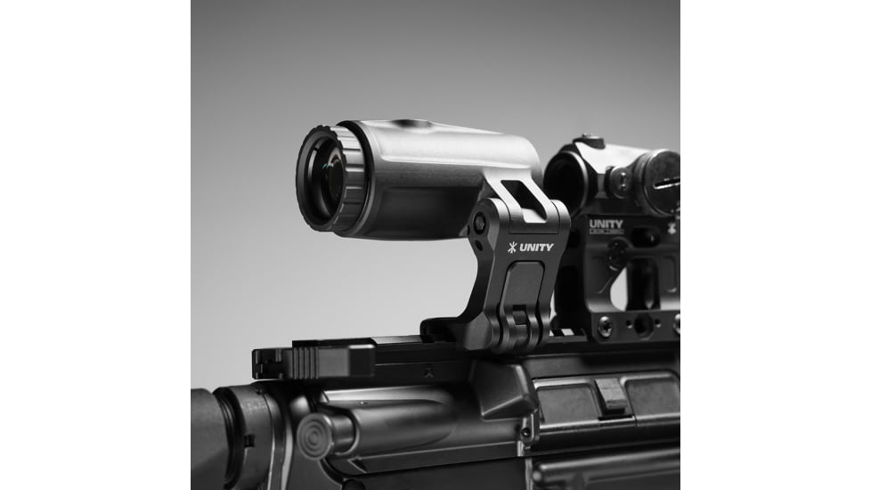 Unity Tactical FAST FTC 4X Magnifier, 5.5 mm Exit Pupil, 2.6in Eye Relief, 2.26" Optical Height, FAST QD Lever, Matte Finish, Black, FST-M4B